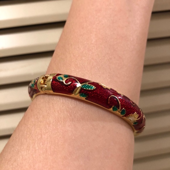 💝💝 NEW Cloisonné Enamel Hinged Bangle Bracelets - Picture 8 of 10